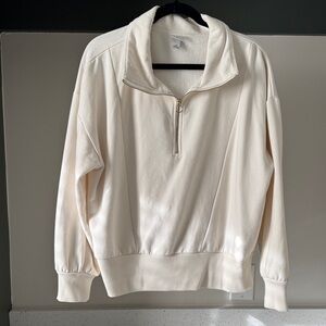Cream Quarter-Zip Women's Sweater